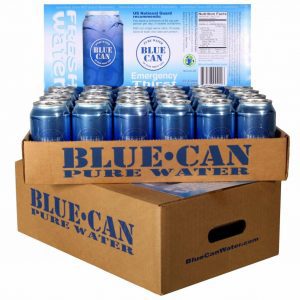 blue can emergency water
