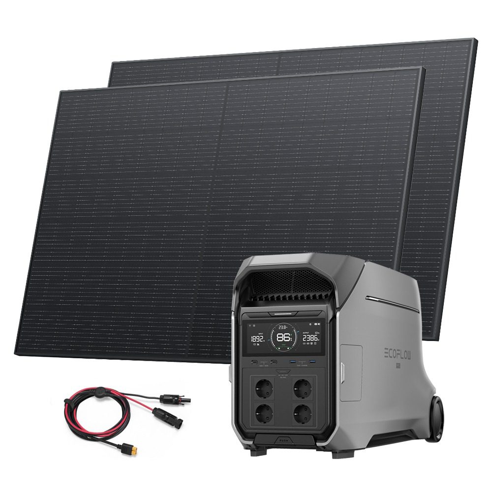 EcoFlow DELTA Pro 3 + 2x 400W zonnepaneel en XT60i kabel (5m)