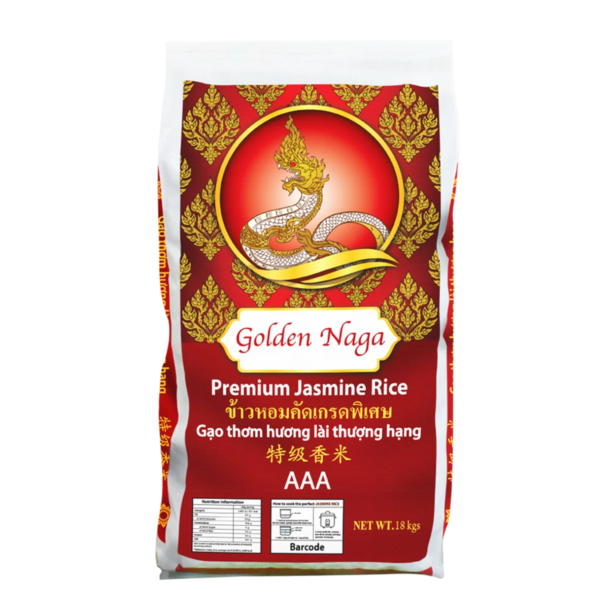 Golden Naga - Cambodjaanse Jasmijnrijst - per zak 18kg