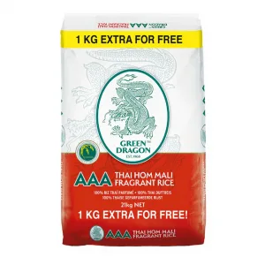 Green Dragon - Thaise Hom Mali Geurige Rijst - per zak 21 kg