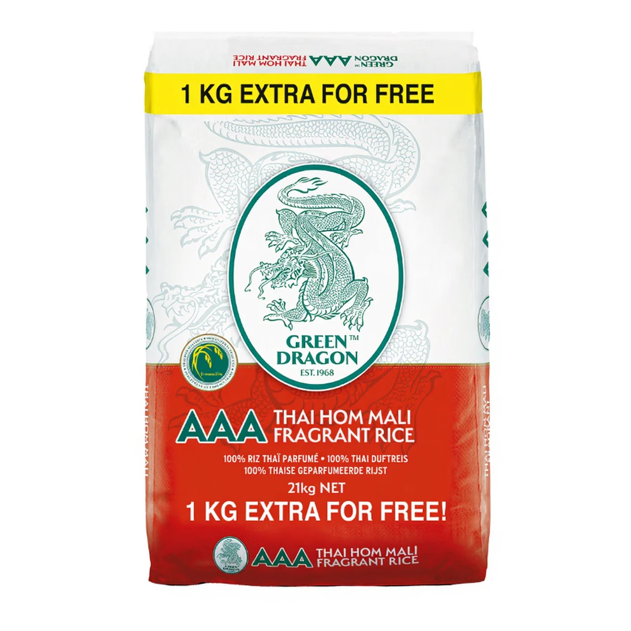 Green Dragon - Thaise Hom Mali Geurige Rijst - per zak 21 kg