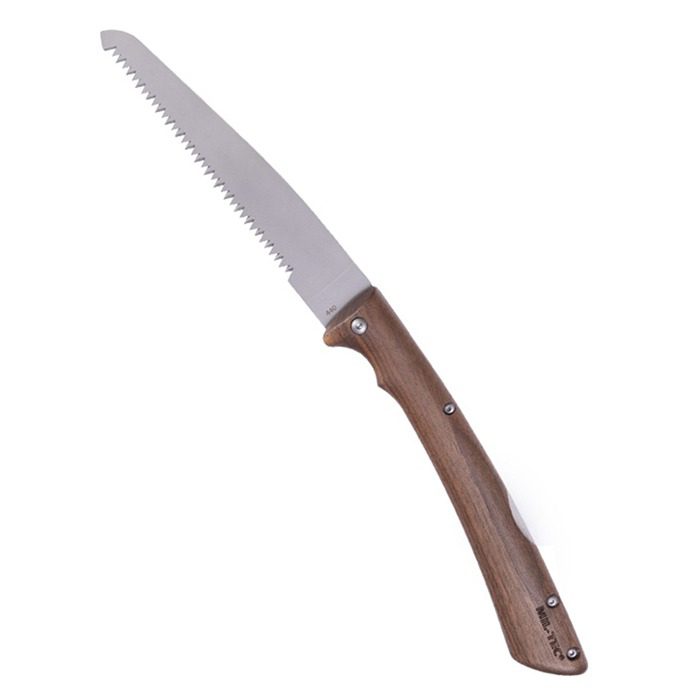Klapzaag RVS met walnoothouten handvat