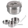 mil tec 3 delige outdoor pannenset rvs