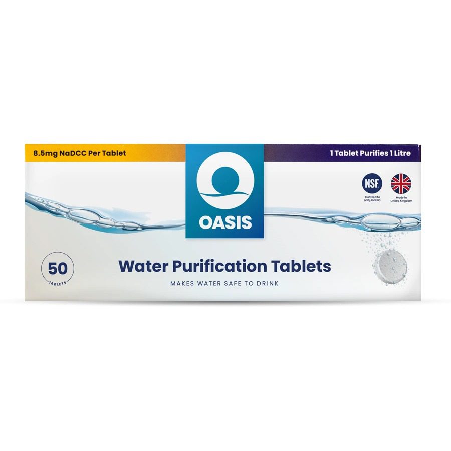 Oasis waterzuiveringstabletten 1 liter per tablet 8,5mg (50 stuks)