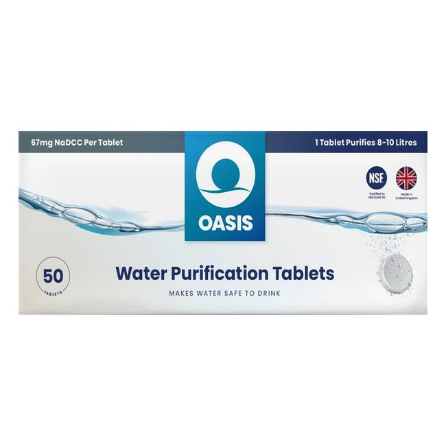 Oasis waterzuiveringstabletten 10 liter per tablet 67mg (50 stuks)