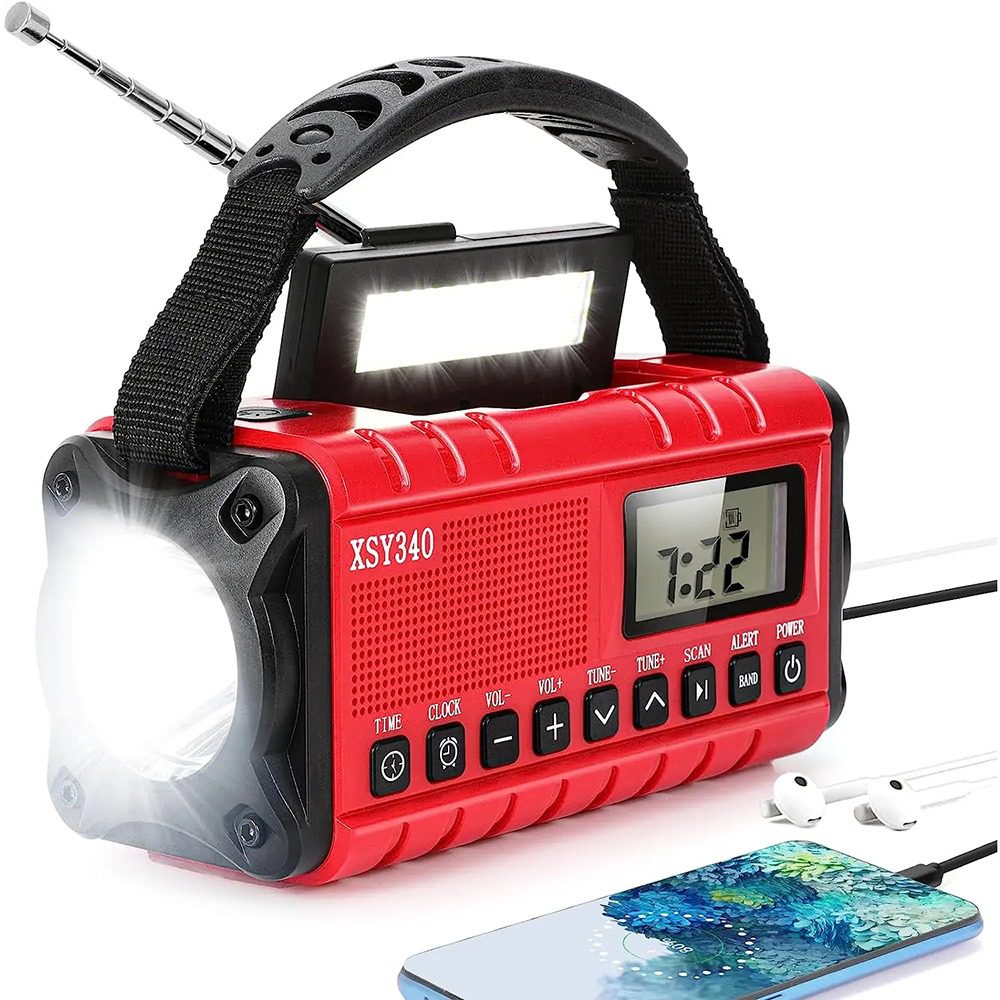 XSY-340 solar noodradio / 10.000 mAh powerbank / zaklamp